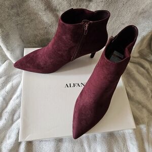 Alfani Step N' Flex Jacklynne Burgundy Suede Heeled Ankle Boots